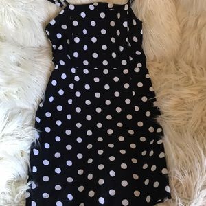 Black dress with white polkadots